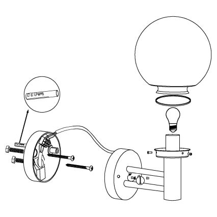 Eglo - Āra lampa E27/60W/230V IP44