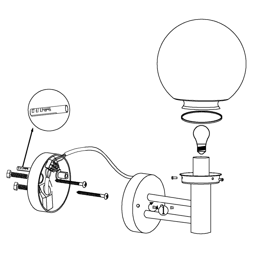 Eglo - Āra lampa E27/60W/230V IP44