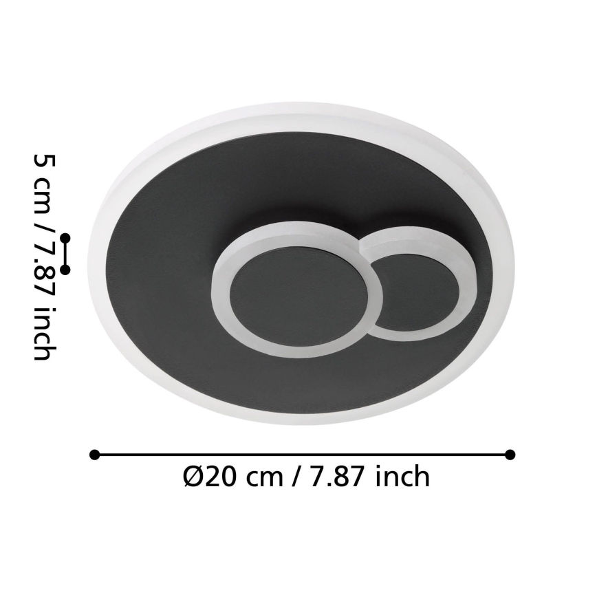 Eglo - LED Griestu lampa LED/7,8W/230V d. 20 cm melna