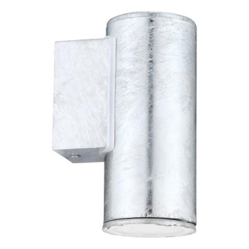 Eglo 30908 - LED āra sienas gaismeklis RIGA 1xGU10/2,8W/230V IP44 sudraba
