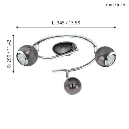 EGLO - LED lampa 3xGU10/3W LED