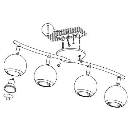 EGLO - LED Starmetis 4xGU10/3W LED