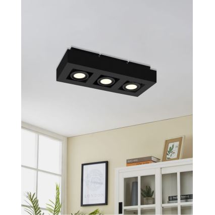 Eglo 31064 - LED virziena gaismeklis MENDOZA 3xLED/4,7W/230V 3000K melns