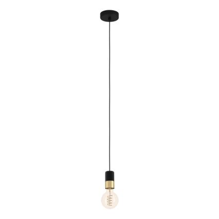 Eglo - Lustra ar auklu 1xE27/40W/230V melna/zelta