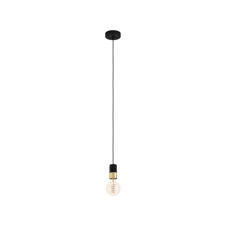 Eglo - Lustra ar auklu 1xE27/40W/230V melna/zelta