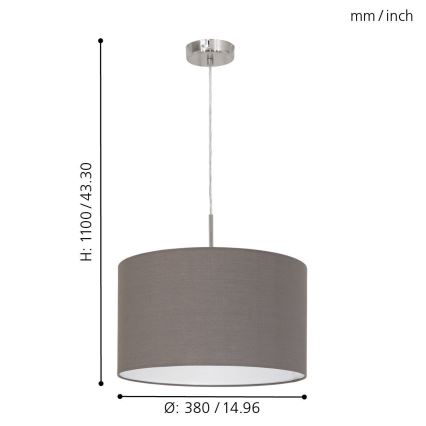 Eglo - Lustra ar auklu E27/60W/230V