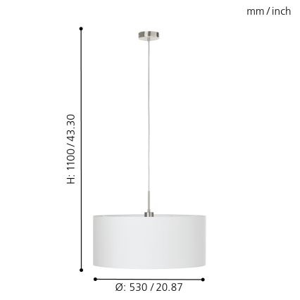 Eglo - Lustra ar auklu 1xE27/60W/230V