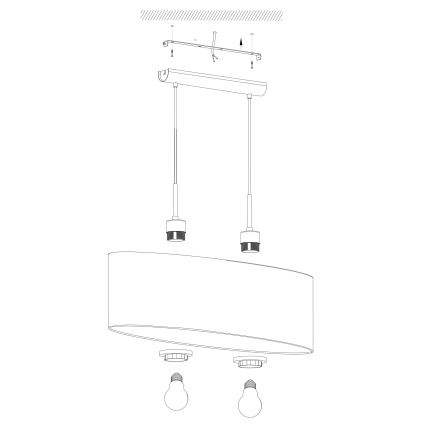 Eglo - Lustra ar auklu 2xE27/60W/230V