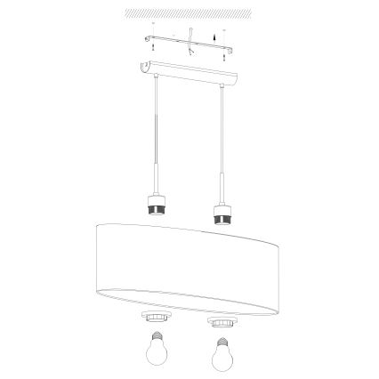 Eglo - Lustra ar auklu 2xE27/60W/230V taupe