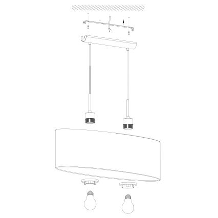 Eglo - Lustra ar auklu 2xE27/60W/230V