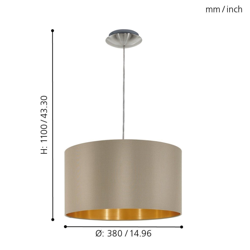 Eglo - Lustra ar auklu 1xE27/60W/230V taupe
