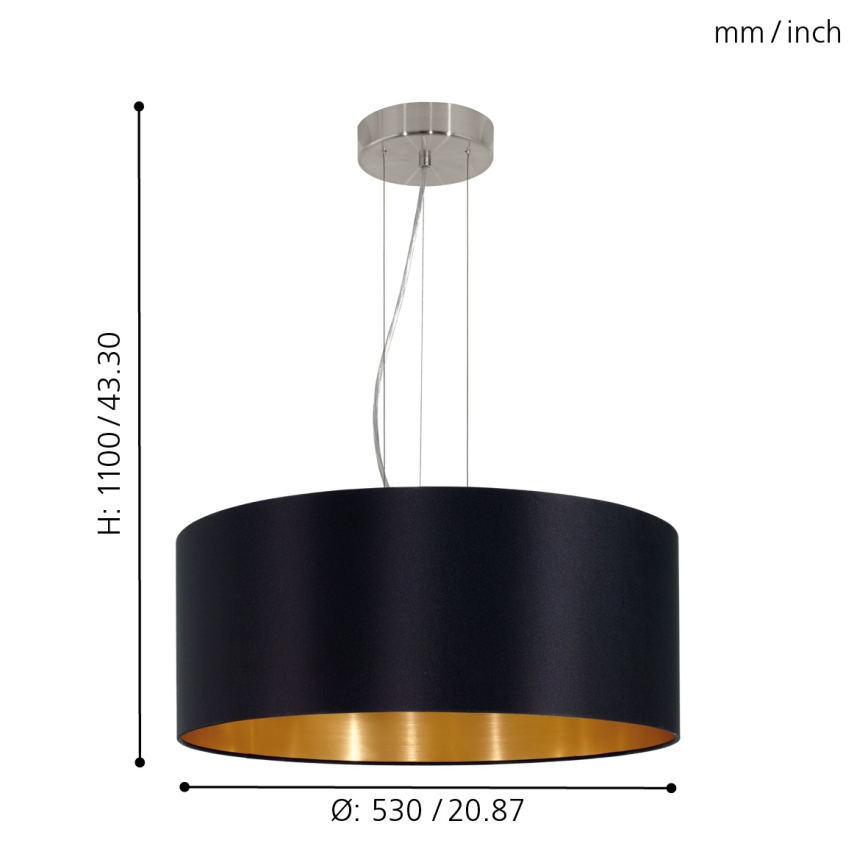 Eglo - Lustra ar auklu 3xE27/60W/230V