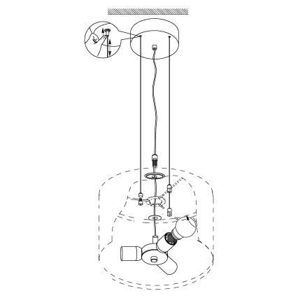 Eglo - Lustra ar auklu 3xE27/60W/230V