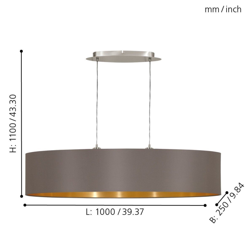 Eglo - Piekarama lustra uz vada 2xE27/60W/230V