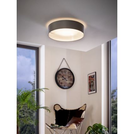 Eglo 31623 - LED griestu gaismeklis MASERLO LED/16W/230V 3000K Ø 40,5 cm pelēka/sudraba