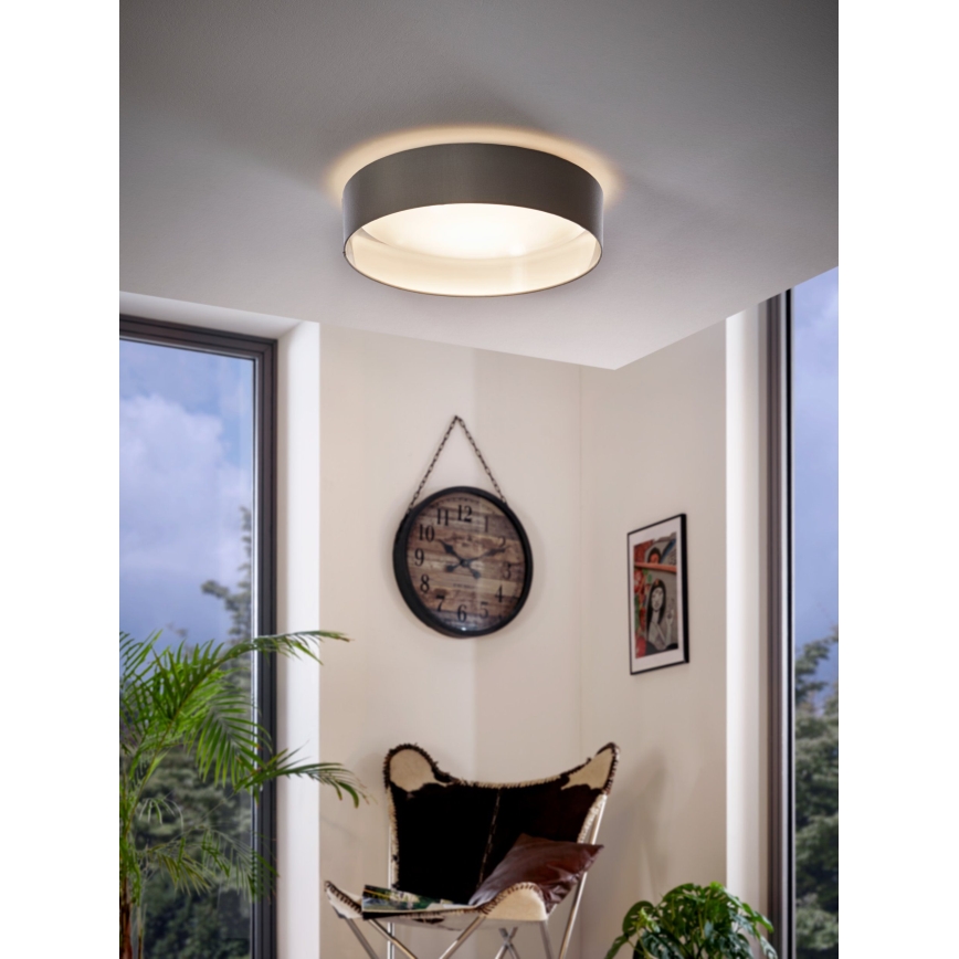 Eglo 31623 - LED griestu gaismeklis MASERLO LED/16W/230V 3000K Ø 40,5 cm pelēka/sudraba