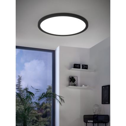 Eglo 31703 - LED RGBW regulējama griestu lampa ROVITO-Z LED/14,6W/230V 2700-6500K Ø 29,5 cm melna