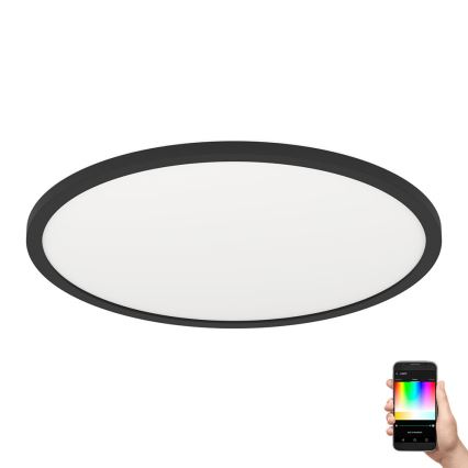 Eglo 31704 - LED RGBW dimmējams griestu gaismeklis ROVITO-Z 1xLED/16,5W/230V 2700-6500K Ø 42 cm melns + tālvadības pults