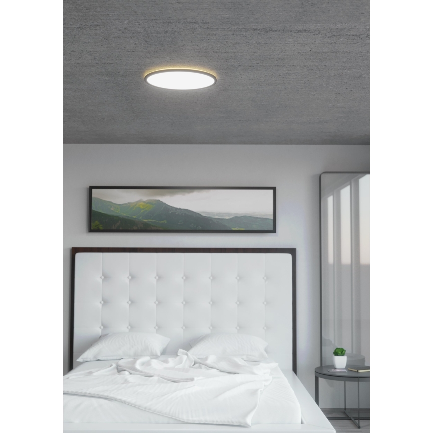 Eglo 31704 - LED RGBW dimmējams griestu gaismeklis ROVITO-Z 1xLED/16,5W/230V 2700-6500K Ø 42 cm melns + tālvadības pults