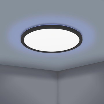 Eglo 31704 - LED RGBW regulējams griestu gaismeklis ROVITO-Z 1xLED/16,5W/230V 2700-6500K Ø 42 cm melna + tālvadības pults