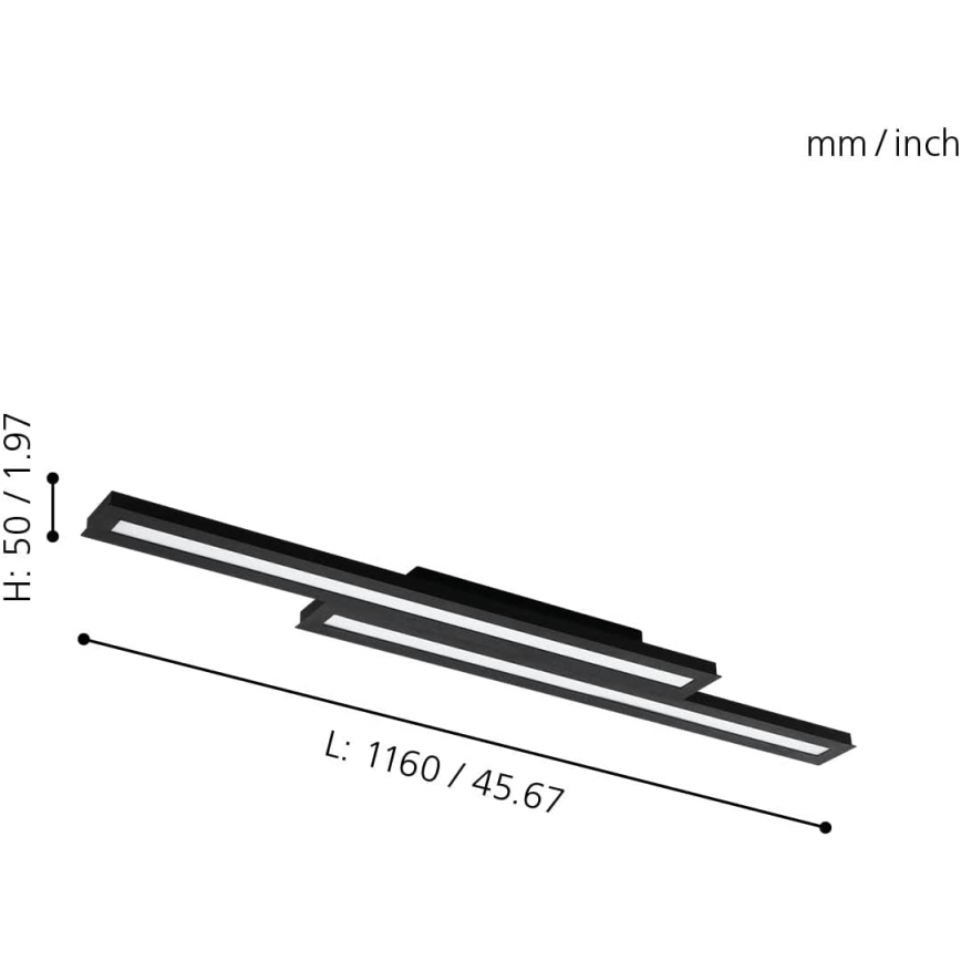 Eglo 31715 - LED RGBW Aptumšojama griestu lampa SALITERAS-Z LED/20,4W/230V 2700-6500K melna