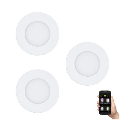 Eglo 31741 - KOMPLEKTS 3x LED ar regulējamu spilgtumu vannas istabas iebūvējamie griestu gaismekļi FUEVA-Z LED/2,8W/230V 2700-6500K IP44 balti Ø 8,5 cm