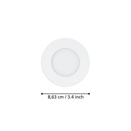 Eglo 31741 - KOMPLEKTS 3x LED ar regulējamu spilgtumu vannas istabas iebūvējamie griestu gaismekļi FUEVA-Z LED/2,8W/230V 2700-6500K IP44 balti Ø 8,5 cm