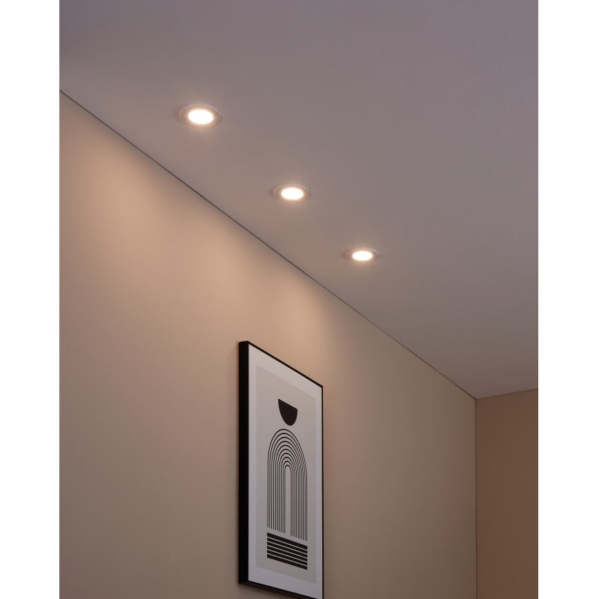 Eglo 31741 - KOMPLEKTS 3x LED Aptumšojama iegremdējama vannas istabas lampa FUEVA-Z 1xLED/2,8W/230V 2700-6500K IP44 balta