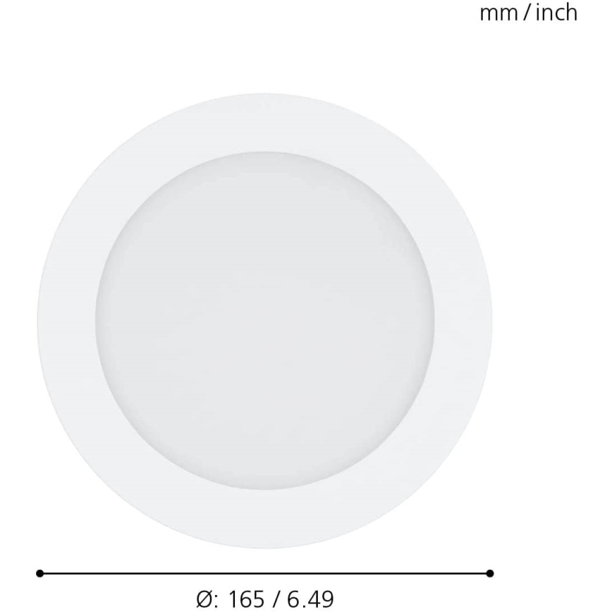 Eglo 31742 - LED ar regulējamu spilgtumu vannas istabas iebūvējamais griestu gaismeklis FUEVA-Z LED/10,5W/230V 2700-6500K IP44 balts Ø 16,5 cm