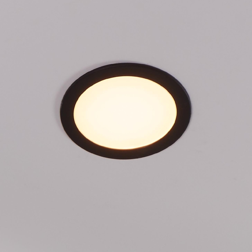 Eglo 31744 - LED aptumšojams vannas istabas iebūvējamais griestu gaismeklis FUEVA-Z LED/10,5W/230V 2700-6500K IP44 melns Ø 16,5 cm