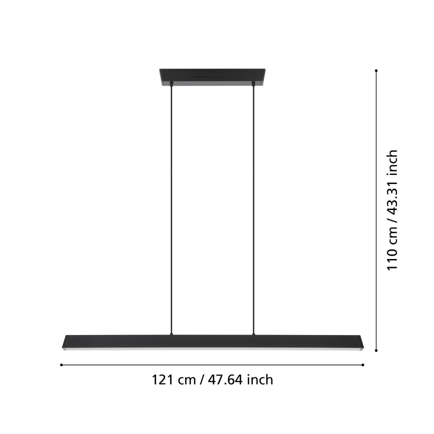Eglo 31756 - LED RGBW Aptumšojuma lustra ar auklu SIMOLARIS-Z LED/35W/230V 2700-6500K melna