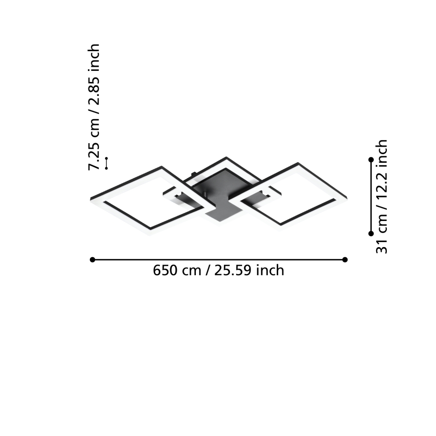 Eglo 31775 - LED Aptumšojama griestu lampa PARANDAY-Z LED/32,4W/230V 3000-6500K melna