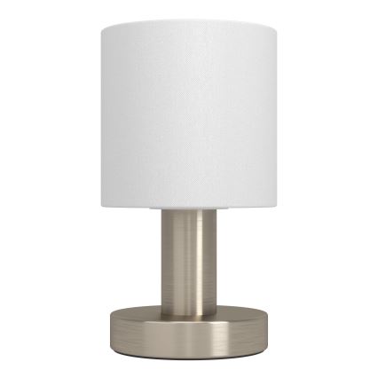 Eglo - Galda lampa 1xE14/40W/230V balta/matēts hroms