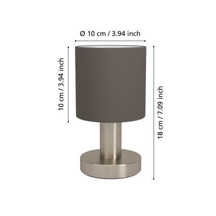 Eglo - Galda lampa 1xE14/40W/230V brūna/matēts hroms