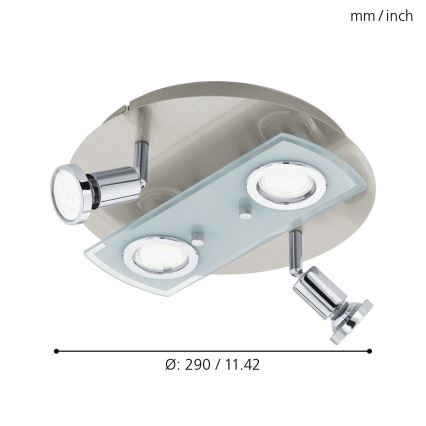 Eglo 32001 - LED griestu gaismeklis PAWEDO 1 4xGU10-LED/3W/230V