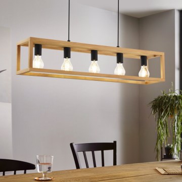 Eglo 32143 - griestu lampa uz kabeļa BLACKCROWN 5xE27/40W/230V brūna