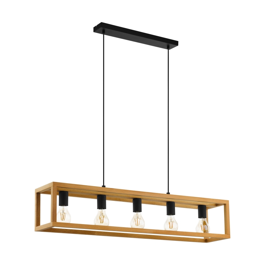Eglo 32143 - griestu lampa uz kabeļa BLACKCROWN 5xE27/40W/230V brūna