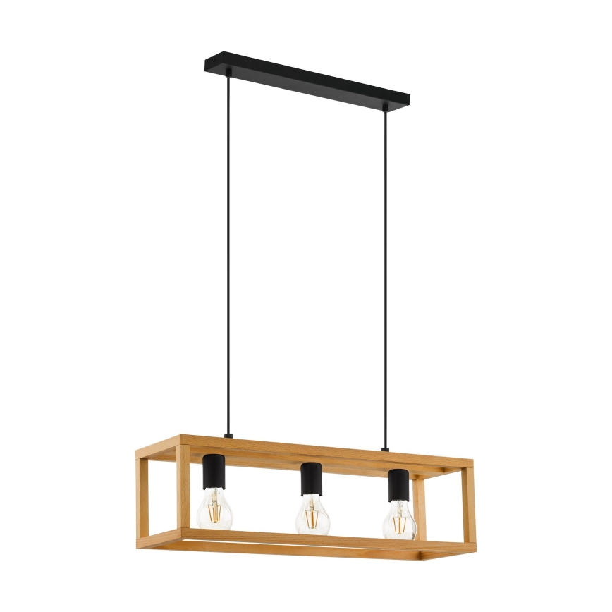 Eglo 32144 - Piekārta lustra uz troses BLACKCROWN 3xE27/40W/230V brūna