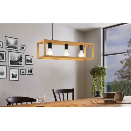 Eglo 32144 - Piekārta lustra uz troses BLACKCROWN 3xE27/40W/230V brūna