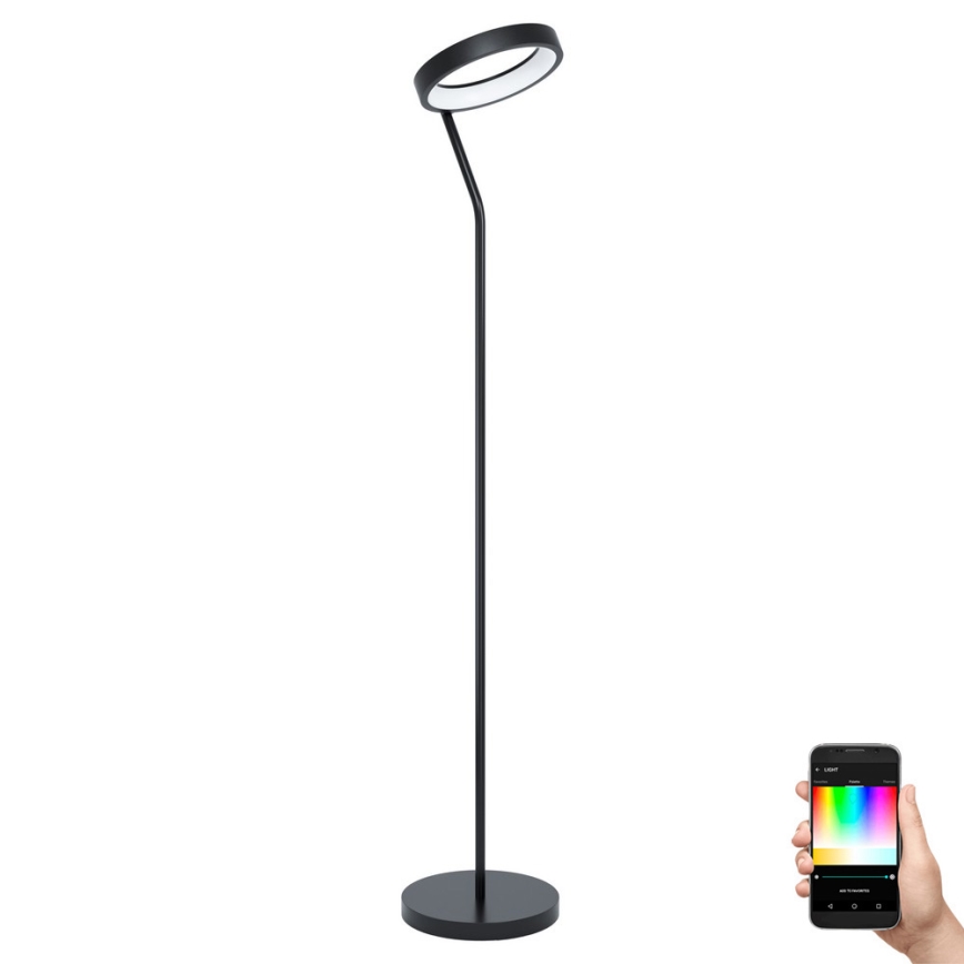 Eglo 32327 - LED RGBW dimējama grīdas lampa MARGHERA-C LED/15,5W/230V 2700-6500K melna