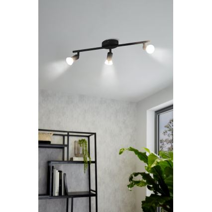 Eglo - LED Starmetis 3xGU10/2,8W/230V 3000K melna
