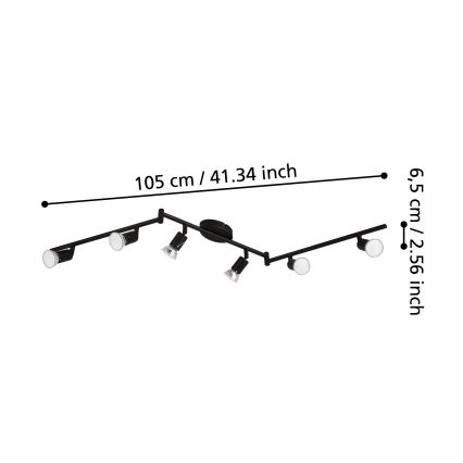 Eglo - LED Starmetis 6xGU10/2,8W/230V 3000K melna