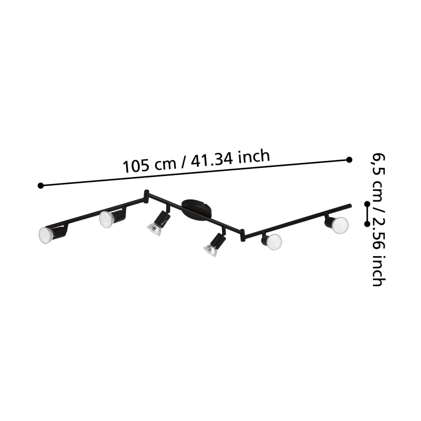 Eglo - LED Starmetis 6xGU10/2,8W/230V 3000K melna