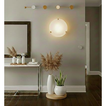 Eglo 32601 - LED griestu lampa SALOME LED/11W/230V Ø 30 cm, zelta apdare / alabastera stikls