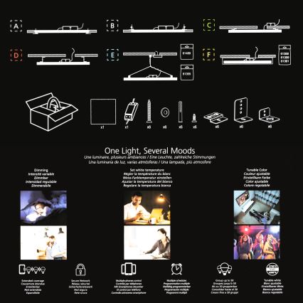 Eglo 32734 - LED RGBW dimmējams virsmas stiprināms 2‑vienā SALOBRENA‑C LED/34W/230V balts + tālvadības pults