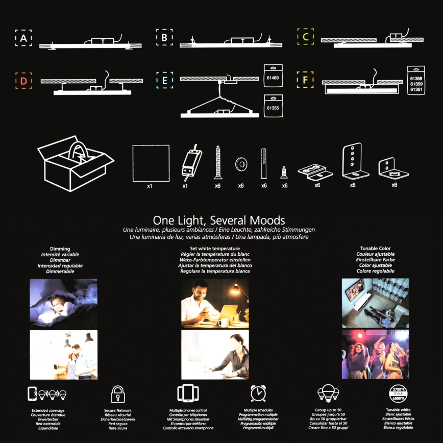Eglo 32734 - LED RGBW dimmējams virsmas stiprināms 2‑vienā SALOBRENA‑C LED/34W/230V balts + tālvadības pults