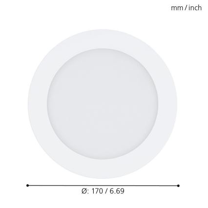 Eglo - LED RGB ar regulējamu spilgtumu iebūvējamais griestu gaismeklis FUEVA-C LED/10,5W/230V Ø 17 cm