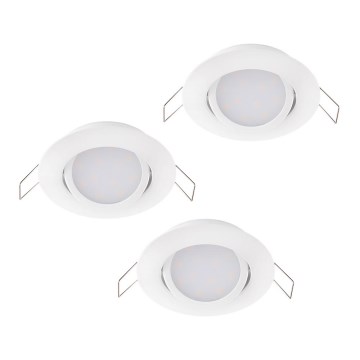 Eglo 32805 - KOMPLEKTS 3x LED iebūvējams griestu gaismeklis MUNIZ 3xLED/6W/230V