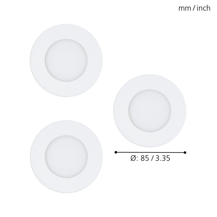 Eglo - Komplekts 3x LED RGB dimmējami iebūvējamie griestu gaismekļi FUEVA-C LED/3W/230V Ø 8,5 cm