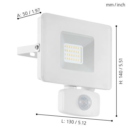 Eglo - LED plūdu gaismeklis ar sensoru LED/20W/230V IP44